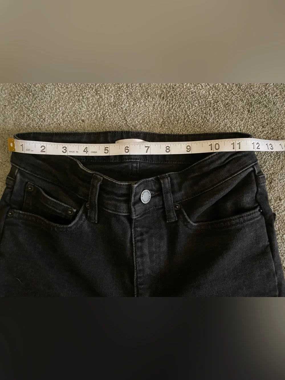 Anine Bing Black High-Rise Denim Jeans 24 - Picture 6 of 10